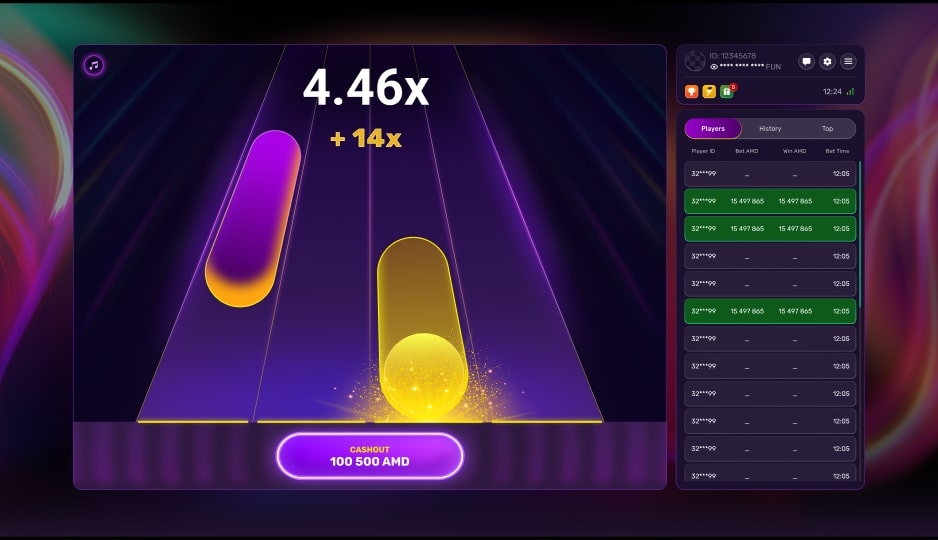 Play Me - turbo game from Galaxsys with crash mechanics